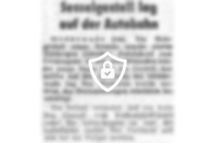 Sesselgestell lag auf der Autobahn