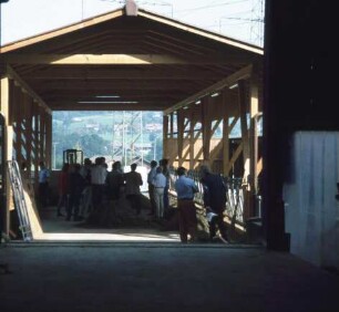 Fotografie: Stallsystem, Betriebsgebäude, Futtertisch, Fangfressgitter, Exkursion/Studienreise