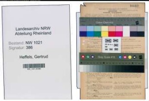 Entnazifizierung Gertrud Heffels , geb. 14.10.1899 (Lehrerin)