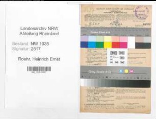 Entnazifizierung Heinrich Ernst Roehr , geb. 05.07.1904 (Steiger)