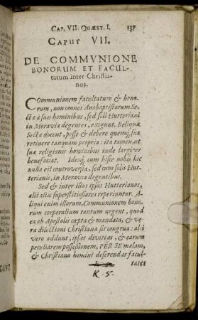 Caput VII. De Communione Boborum Et Facultatum inter Christianos.