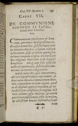 Caput VII. De Communione Boborum Et Facultatum inter Christianos.