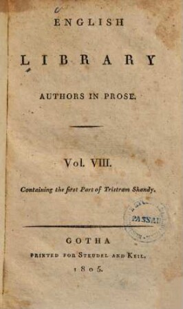 The life and opinions of Tristram Shandy, gentleman : in four volumes, 1