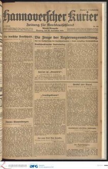 Hannoverscher Kurier : Hannoversches Tageblatt ; Morgenzeitung für Niedersachsen