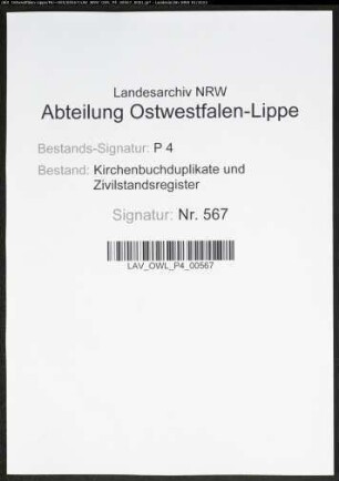 Kirchenbuchduplikat der katholischen Stadtgemeinde St.Patrokli, Kreis Soest (GHT 1856). (Gemeinde: Katholische Stadtgemeinde St.Patrokli)