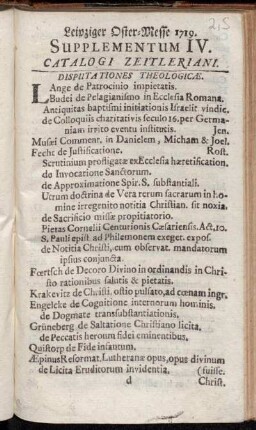 Suppl. 4: Leipziger Oster-Messe 1719