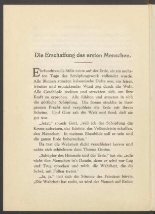 Die Erschaffung des ersten Menschen