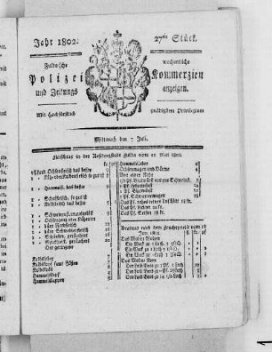 27tes Stück, Ausgabe vom 7. Juli 1802