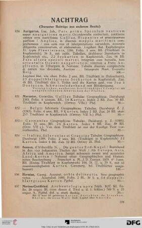 Nachtrag (Nr. 850-863)