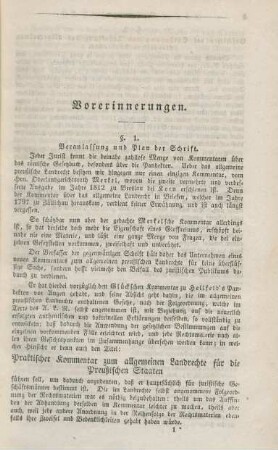 Vorerinnerungen.