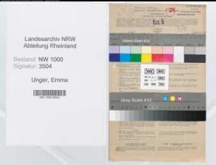 Entnazifizierung Emma Unger, geb. 03.02.1900 (Verw.Arbeiterin)