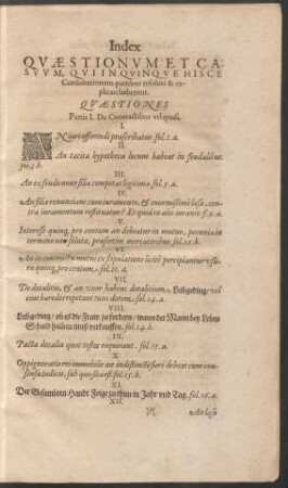 Quaestiones Partis I. De Contractibus vel quasi.
