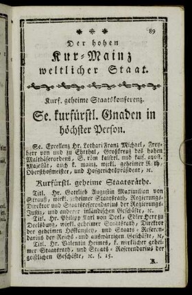 Der hohen Kur-Mainz weltlicher Staat.