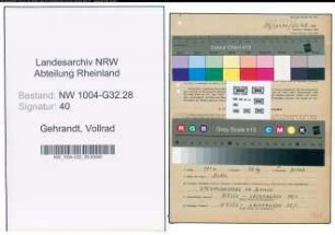 Entnazifizierung Vollrad Gehrandt , geb. 26.08.1903 (Verw.Angestellter)