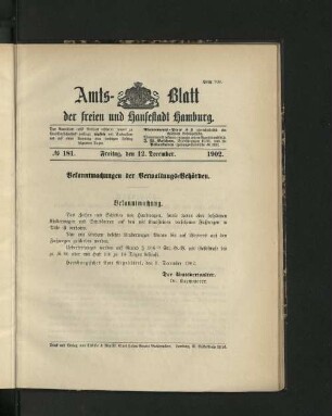 No. 181. 12. Dezember. 1902.