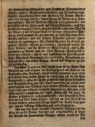 Continuatio Diarii Von Ihrer Römisch-Kayserlichen und Catholisch-Königlichen Majestät, Unter Commando ... Hn. Eugeny Franz, Prinzen von Savoyen und Piemont ... In Dero Erb-Königreich Hungarn befindlicher Haupt-Armee, 2