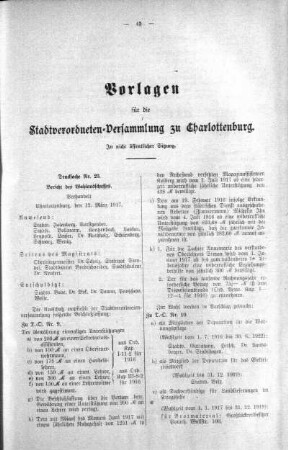 In nichtöffentlicher Sitzung., 15. März 1917