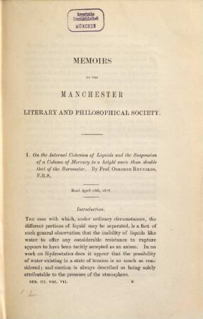 Memoirs of the Manchester Literary and Philosophical Society. 27, 27 = Ser. 3, 7. 1882