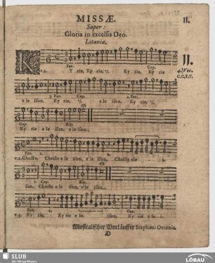 11. Missae super Gloria in excelsis Deo