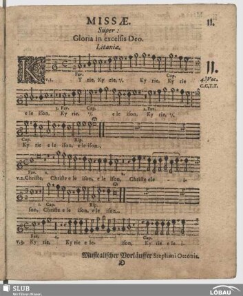 11. Missae super Gloria in excelsis Deo