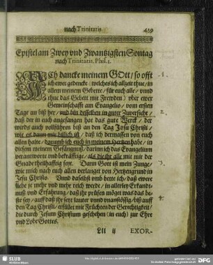 Epistel am Zwey und Zwantzigsten Sontag nach Trinitatis