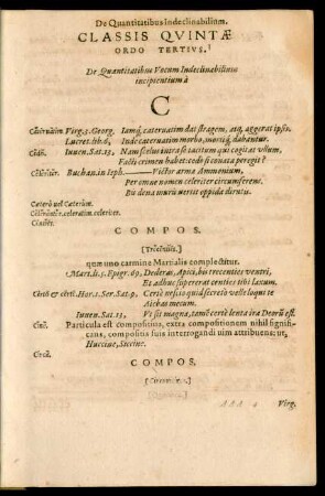 Classis Quintae Ordo Tertius ... C