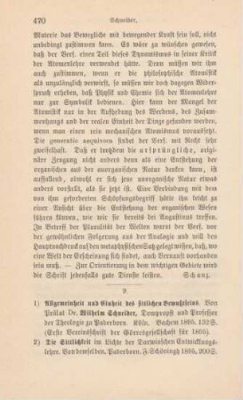470-474 [Rezension] Schneider, Wilhelm, Allgemeinheit und Einheit des sittlichen Bewußtseins