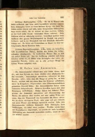 IV. Salze von Ammonium.