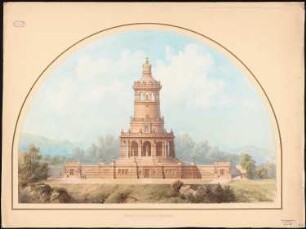 Nationaldenkmal auf dem Niederwald: Perspektivische Ansicht