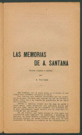 Las memorias de A. Santana