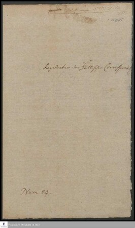 Registratur der Hallischen Correspondenz.