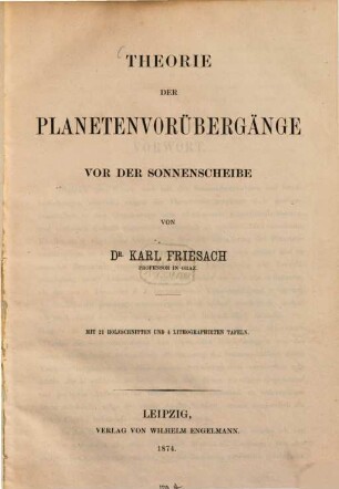 Theorie der Planetenvorübergänge vor der Sonnenscheibe