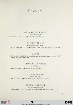 Gemälde (Nr. 1-197)