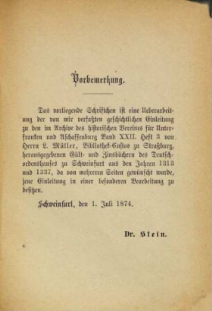 Die Peterstirn bei Schweinfurt : geschichtliche Mittheilungen