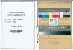 Entnazifizierung Karl Ganski , geb. 03.11.1895 (Bueroangestellter)