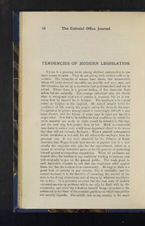 Tendencies of Modern Legislation