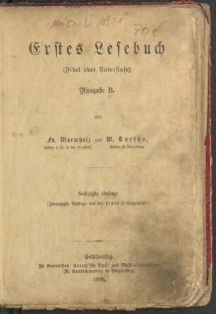 Erstes Lesebuch : (Fibel oder Unterstufe)