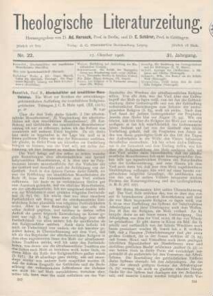 593-596 [Rezension] Baentsch, Bruno, Altorientalischer und israelitischer Monotheismus