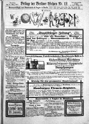 Beilage der Berliner Wespen Nr. 12