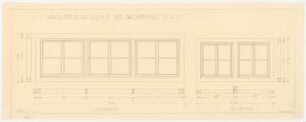 Haus Jansen, Berlin-Grunewald: Dachgeschoss, Dachfenster an der Gartenfront: Grundriss, Schnitt, Aufriss Außenfront 1:10