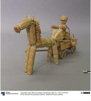 Pferd mit Wagen und Kutscher