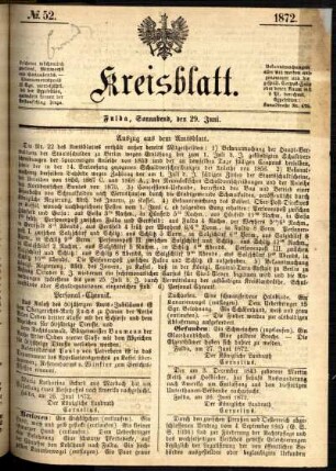 Ausgabe vom Samstag, den 29. Juni 1872.