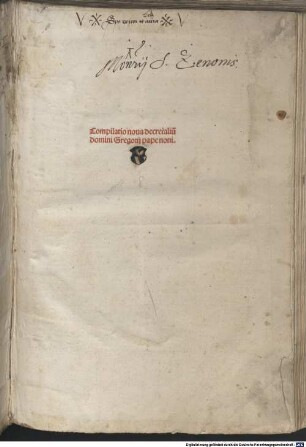 Decretales : mit der Glosse von Bernardus Parmensis
