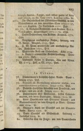 123-143, In Octavo. - Noch in Octavo.