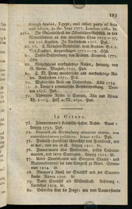 123-143, In Octavo. - Noch in Octavo.