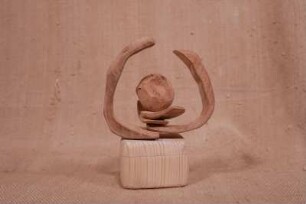 Holzdose ( natur ) Kugel im Ring