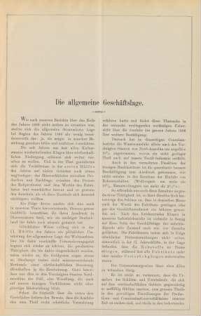 Die allgemeine Geschäftslage.