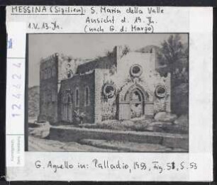 Messina (Sizilien): S.Maria della Valle Ansicht 19. Jh. (nach G.d.Marzo) 1.Viertel 13.Jh.