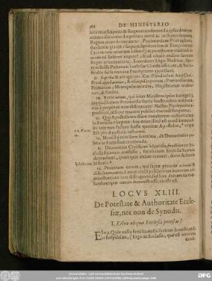Locus XLIII. De Potestate & Authoritate Ecclesiae, nec non de Synodis.