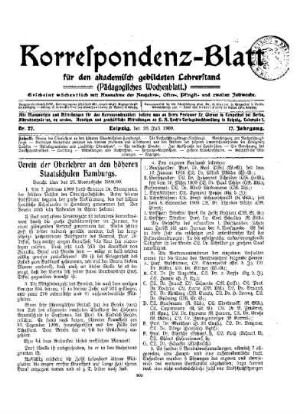 Verein der Oberlehrer an den höheren Staatsschulen Hamburgs : Bericht über das 25. Vereinsjahr 1908/09